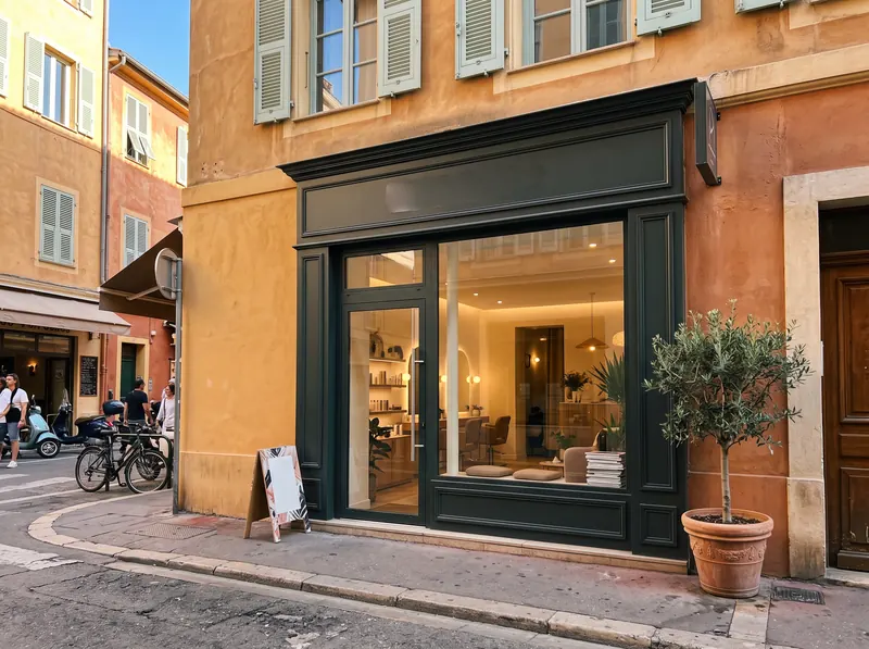 Façade d'un institut de beauté dans une rue du centre de Nice